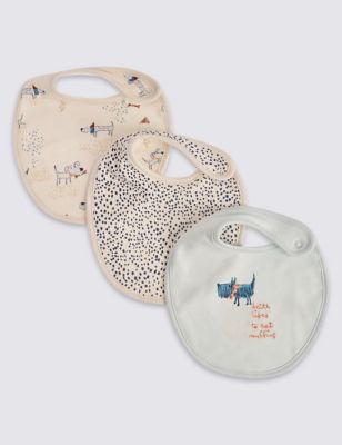 3 Pack Pure Cotton Assorted Bibs